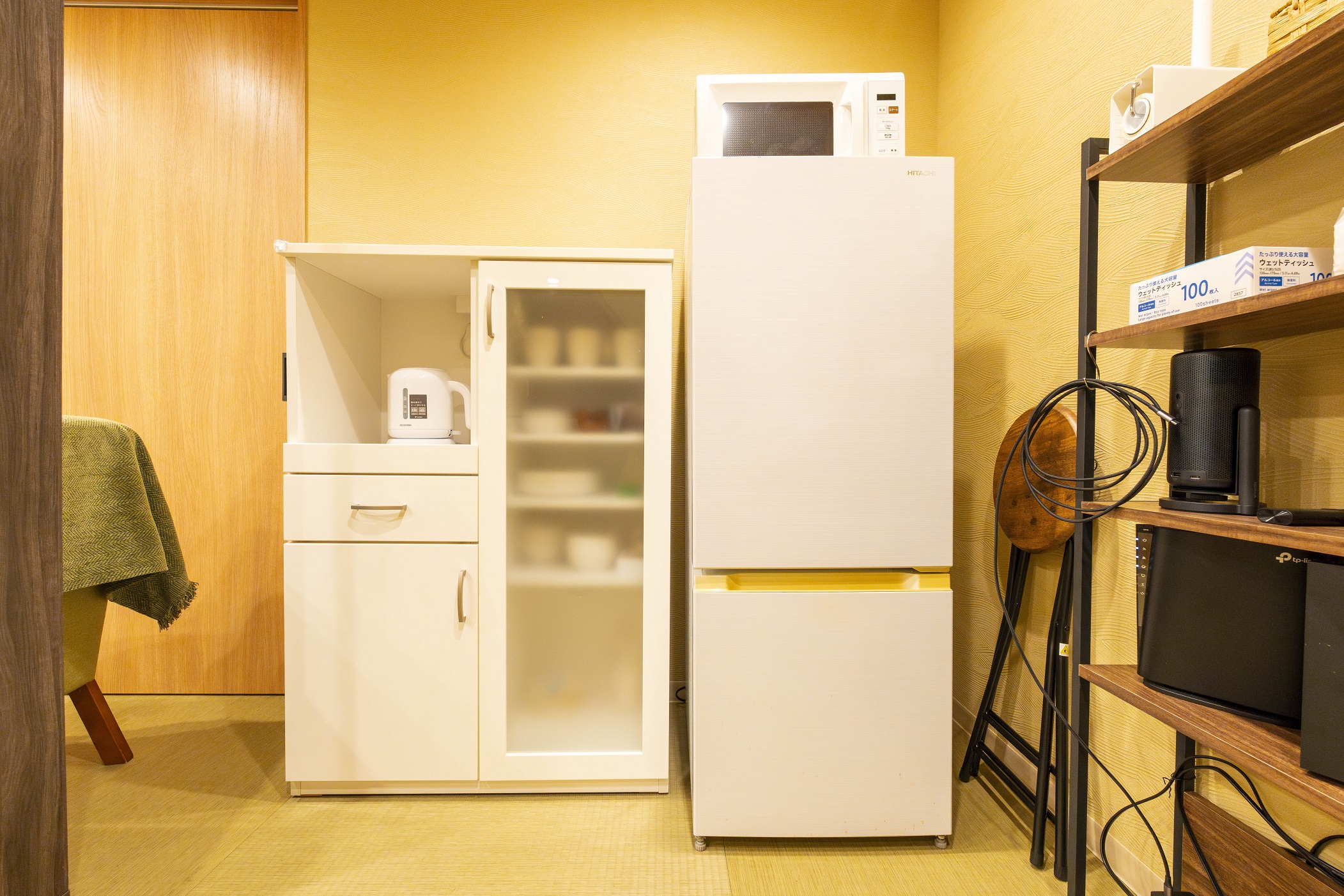 Refrigerator, Microwave, Stove